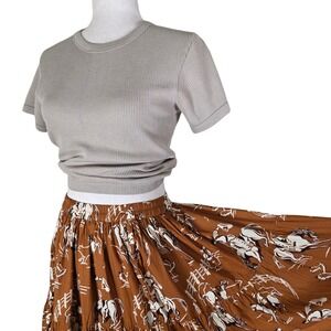 Cambridge Dry Goods Western Maxi Skirt Size Small Full Cowboy Cowgirl Rodeo